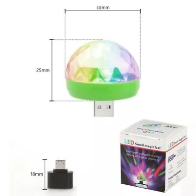 SOUND CONTROL Mini MAGIC USB DISCO LIGHT For Android IPhone LED XMAS Party Light • £7.99