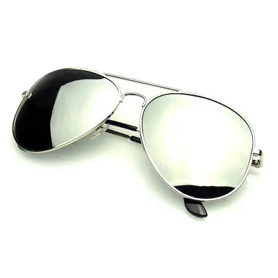 Teardrop Military Sunglasses Mirror Lens Mens Womens Retro Pilot Cop Sunglasses • £9.70