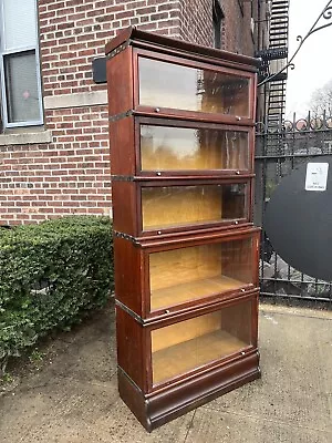 Antique Mahogany Macey Barrister Bookcase Two Extra Large Bottom Unit • $2200