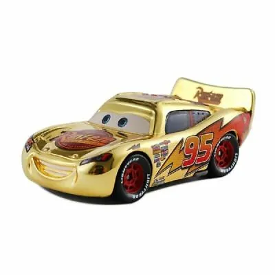 Disney Pixar Cars Golden Lightning McQueen 1:55 Diecast Model Toy Car Loose Gift • $7.98