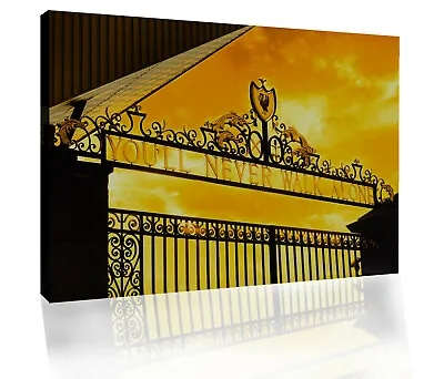 £11.99 • Buy Liverpool You'll Never Walk Alone CANVAS WALL ART Picture Print Gold / Mustard