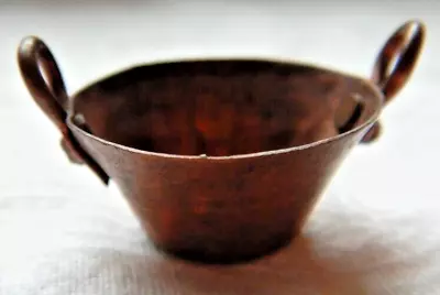 Vintage Doll House Miniature Copper Tone Bowl • $2