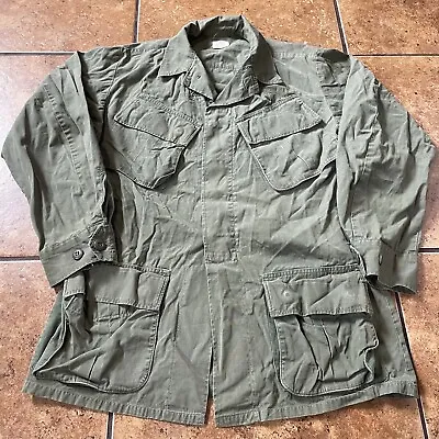 VTG 60s OG-107 Slant Pocket Jungle Shirt US Military Vietnam Green Small 1966 • $99.95