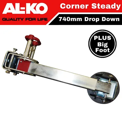 ALKO Drop Down Corner Steady 740mm With Big Foot Caravan RV Stabiliser Steadies • $109