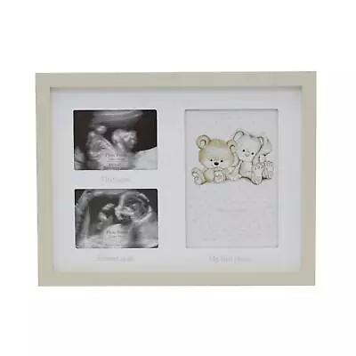 Baby 3 Aperture Keepsake Photo Picture Frame ~ Ultrasound Scan & 1st Photo Frame • £12.99