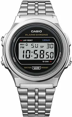 Casio A171WE-1A Men's Vintage Stainless Steel Band Alarm Chronograph Watch • $33.50