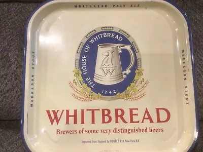 1970s Whitbread  Pale Ale & Mackeson Stout Tray 13 5/3” Sq.  Hancor Mitcham UK • $7.49