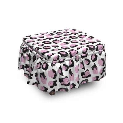 $49.99 • Buy Ambesonne Modern Ottoman Cover 2 Piece Slipcover Set And Ruffle Skirt