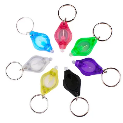 10pcs Mini Bright LED Micro Light Keychain Squeeze Light Key Ring Camping  • £5.83