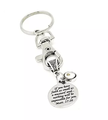 Mustard Seed Keychain Mustard Seed Faith Gifts Matthew 17 20 Gifts Scripture • $12.95