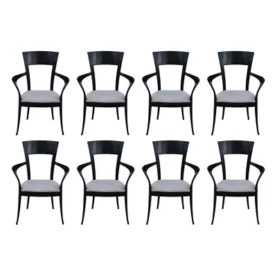 Rare Pietro Costantini Set Eight Vtg Sculptural Klismos Arm Chairs Made In Italy • $5495