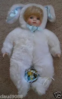 Alberon Porcelain Doll  Bobbi  Dressed As A White Rabbit With A Basket Of Eggs • $39.99