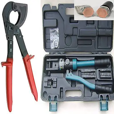 £99.96 • Buy 150mm RATCHET CABLE CUTTERS X 10-300MM HYDRAULIC CRIMPERS CRIMPING TOOL NEW..!! 