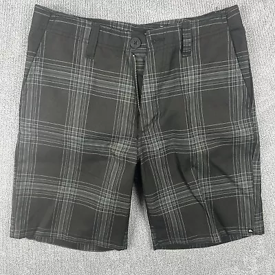 Vintage Quiksilver Shorts Mens 30 Black Check Button Zip Fly Surf Y2K Beach • $24.95