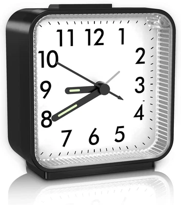 $19.99 • Buy ORIA Silent Alarm Clock, Small Analog Quartz Clock, Battery Operated Desk Clock 