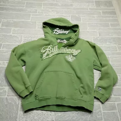 VINTAGE Billabong Hoodie Sweatshirt Adult M Green Spellout Logo Y2K Distressed • $47.44