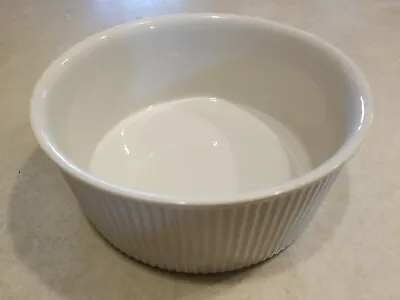 Villeroy & Boch Round Souffle Baker Ribbed White #3  7 X3  Luxembourg Pre Owned • $19.99