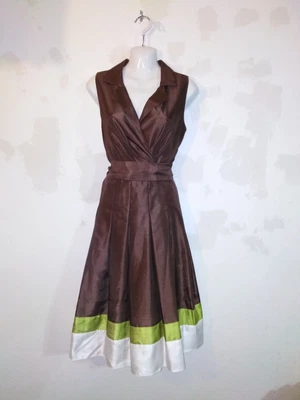 £22.99 • Buy Jessica Howard Brown Mix Sleeveless Elegent Midi Dress Size 12