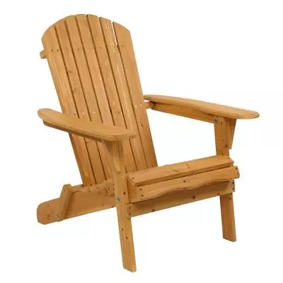 41  Outdoor Patio Wooden Adirondack Chair Lounge Deck Garden Furniture W/Armrest • $59.99