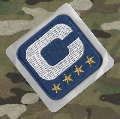 $14.99 • Buy NFL 2019 SEASON GENERIC CAPTAIN'S 4-GOLD-⭐⭐⭐⭐STAR Iron-on WHITE-C BLUE PATCH