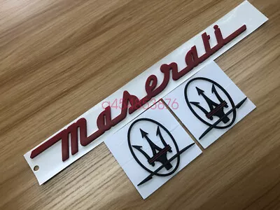 3PC SET Red Black Emblem For Maserati RH & LH Side Trunk Badges Nameplate • $49.95