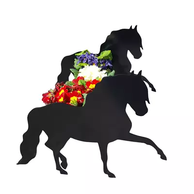 Horse Andalusian Horse Garden Planter - Metal Outdoor Black Garden Ornament • £46.95