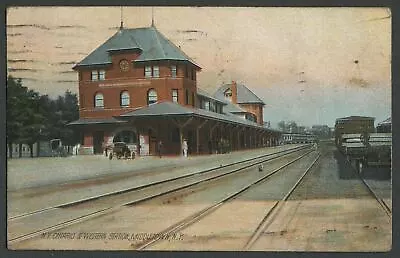 Middletown NY: C.1910 Postcard N.Y.O. & W. ONTARIO & WESTERN RAILROAD STATION • $5