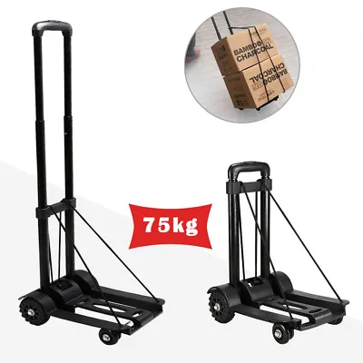 £17.99 • Buy Black 75kg Heavy Duty Light Folding Foldable Hand Sack Truck Barrow Cart Trolley
