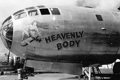 B-29 Bomber PHOTO Heavenly Body Nose Art Sexy Girl World War 2 Bombs Away! WWII • $4.68