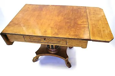  Biedermeier Folding Table Birch Wood Lady Desk Shellac 1830 Restored Coffee • $2450