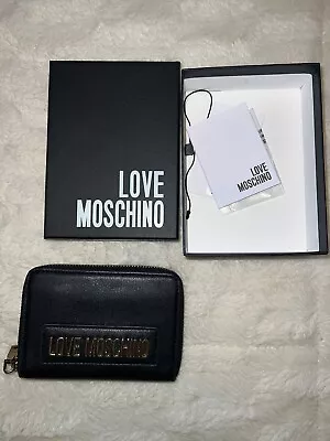 Love Moschino Portafogli Nero Logo Wallet With Box Black Gold • $60