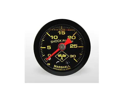 Marshall Gauge 0-30 Psi Fuel / Oil Pressure Midnight Black 1.5  (Liquid Filled) • $23.99