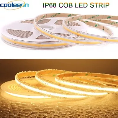 IP68 12v LED COB Strip Lights 4000k Natural White 5 Metres Waterproof 11W/m • £35