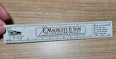 Vtg E. Machlett & Son New York Laboratory Army Navy Advertising Celluloid? Ruler • $19.99