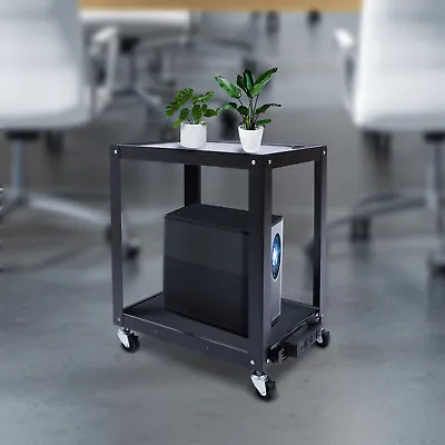 AV Cart Media Cart With Power Strip Presentation Cart With 2 Shelves & Wheels  • $85.50