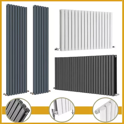 Vertical Horizontal Designer Radiator Flat Panel Oval Column Central Heating Rad • £63.55