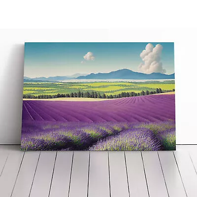 Evolving Lavender Flower Field Canvas Wall Art Print Framed Picture Home Decor • £24.95