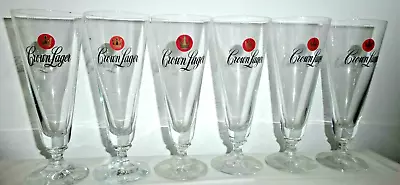 Set Of 6 Crown Lager 17.5cm High Stem Glasses Sturdy Hotel Quality Complete • $44.99