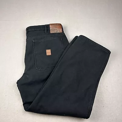 Stanley Fleece Lined Carpenter Pants Black Mens 34x30 Workwear Utility Outdoor • $19.95