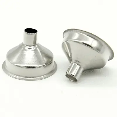 2pc FUNNEL SET Stainless Steel Mini Essential Oil Small Bottle DIY Liquids Fill • $6.99