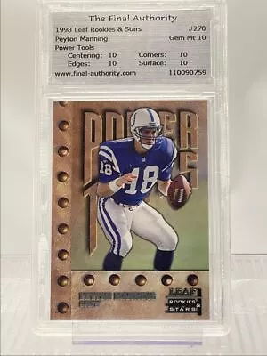 Peyton Manning 1998 Leaf Rookies & Stars Power Tools Rookie Rc Tfa 10 Q0781 • $1