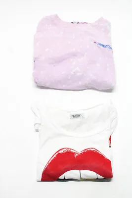 $32.99 • Buy LNA  Lauren Moshi Womens Long Sleeve Top White Pink Size Small LOT 2