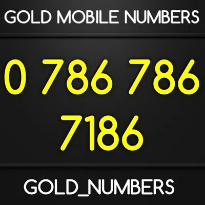 Exclusive 786 Diamond Vip Platinum 786786 Mobile Phone Number 07867867186 • £5000