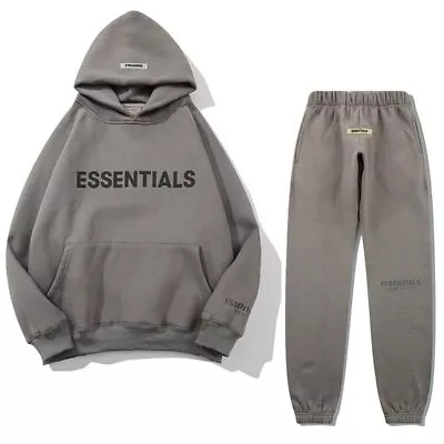 Essentials Hoodie Set 3D Rubber Letter Logo Men And Women's Sweatshirt Pullover • $29.99