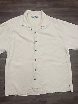 Tommy Bahama Men's Beach Button Shirt 100% Silk Yellow Size XL Great Cond. - - • $16.99