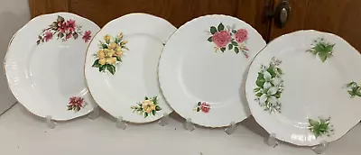 (4) Vintage Mismatched China Dessert/Bread Plates - Floral • $30