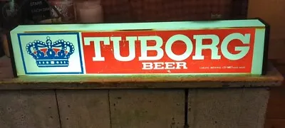 Vintage TUBORG BEER BAR ADVERTISING LIGHT UP SIGN Carlton Brewing Waltham Mass • $266