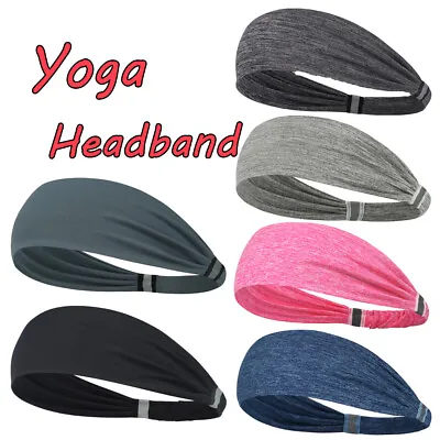 Sport Yoga Headband Men Wide Sweatband Stretch Sweat Elastic Hairbands Head Wrap • $2.99