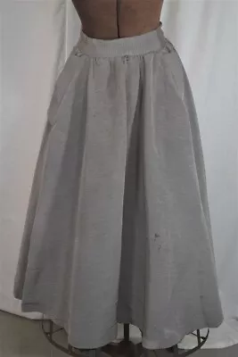 Antique Skirt 1950 Gray Full Circle Swing Gabardine Waist 29 In. Pocket Original • $39