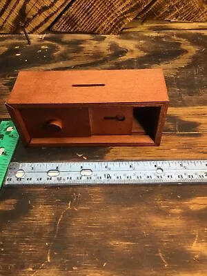 Handmade Wood Wooden Box Bank Magic Puzzle Trick Box • $11